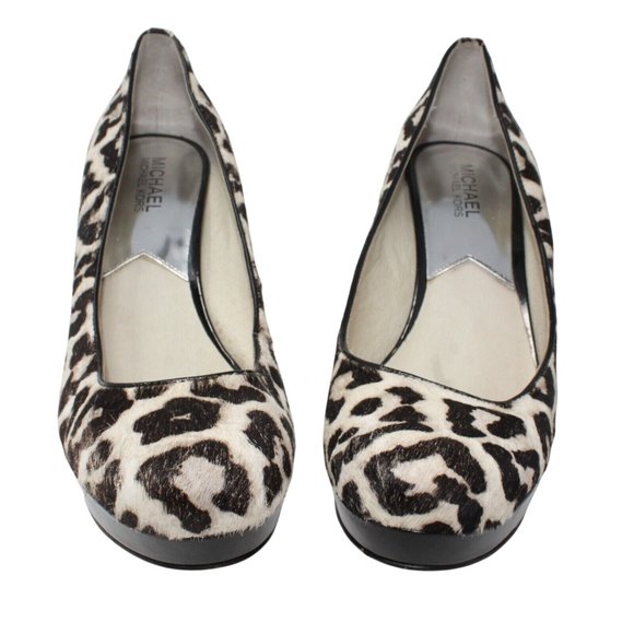 Michael Kors Womens Size 9 M Leopard Print Calf Hair Lonna Pumps Heels Platform - Picture 3 of 14